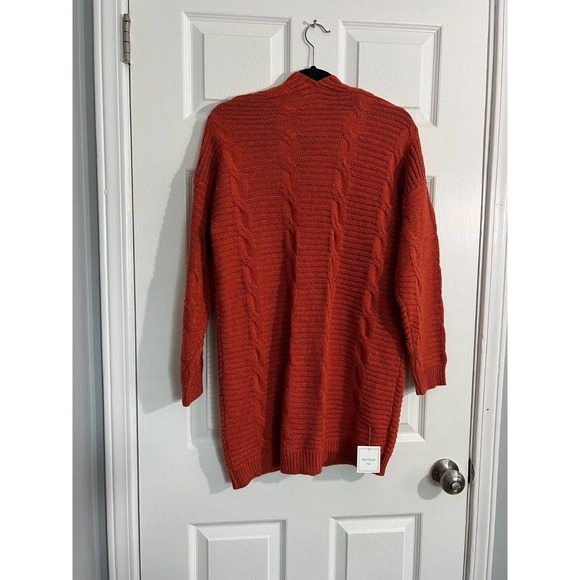Women's Rust Long Open-Front Cardigan Size 1XL - Picture 5 of 5